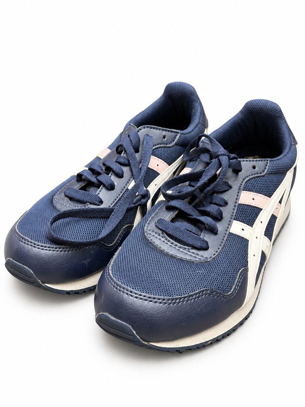 ASICS Tiger Runner Women's 9.5 Navy Pink White Retro Running Sneakers